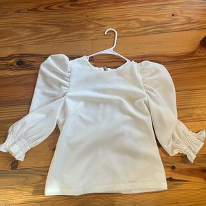 Balloon sleeve white blouse